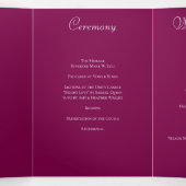 Maroon-Rosen-Hochzeitsprogramme Dreifach-gefaltete Programmkarte (Innenseite Mitte)