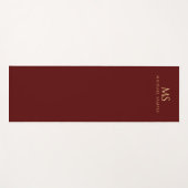 Maroon Rot Gold Name Monogramm Initiale Personalis Yogamatte (Vorderseite (Horizontal))