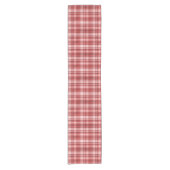 Maroon, Rot und Rosa Tartan Kariert Kurzer Tischläufer (Vorderseite)