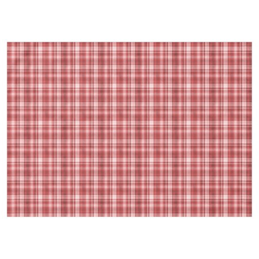 Maroon, Rot und Rosa Tartan Kariert Tischdecke (Vorderseite (Horizontal))