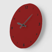 Maroon Round Clock mit Zahlen Große Wanduhr (Winkel)