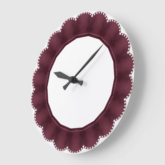 Maroon Round Decorative Frame Große Wanduhr (Winkel)