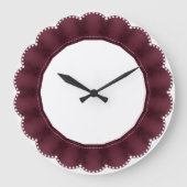 Maroon Round Decorative Frame Große Wanduhr (Vorderseite)