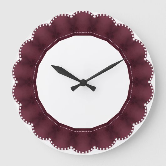 Maroon Round Decorative Frame  Große Wanduhr (Vorderseite)