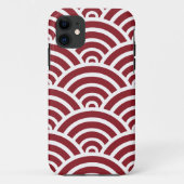Maroon Scallop Pattern Case-Mate iPhone Hülle (Rückseite)