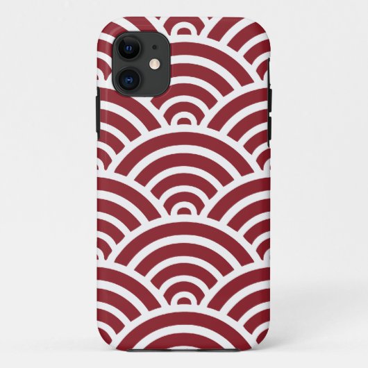 Maroon Scallop Pattern Case-Mate iPhone Hülle (Rückseite)