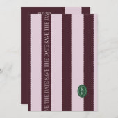 Maroon Scalloped Edge Save the Date Einladung (Vorne/Hinten)