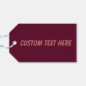 Maroon schlicht minimalistisch geschenkanhänger (Rückseite Horizontal)