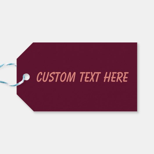 Maroon schlicht minimalistisch geschenkanhänger (Rückseite Horizontal)