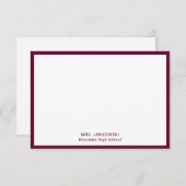 Maroon School Colors Lehrer Vielen Dank Hinweis Ka (Vorne/Hinten)