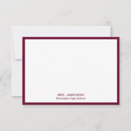 Maroon School Colors Lehrer Vielen Dank Hinweis Ka