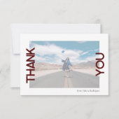 Maroon School Colour Foto Dankeskarte (Vorderseite)