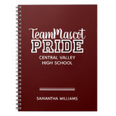 Maroon School Pride Mascot Name Notebook Notizblock (Vorderseite)