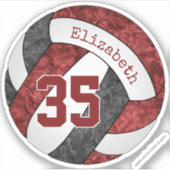 Maroon schwarz Girl Volleyball Team Farben Aufkleber (Vorderseite)