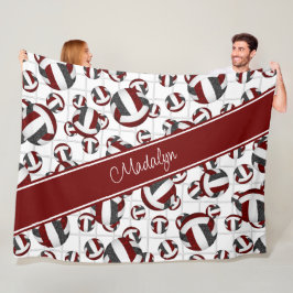 Maroon schwarz gurt volleyballs Netzakzent Fleecedecke