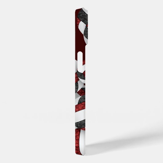 Maroon schwarz gürtelvolleyballs Mustergeschenke Case-Mate iPhone Hülle (Rückseite / Rechts)