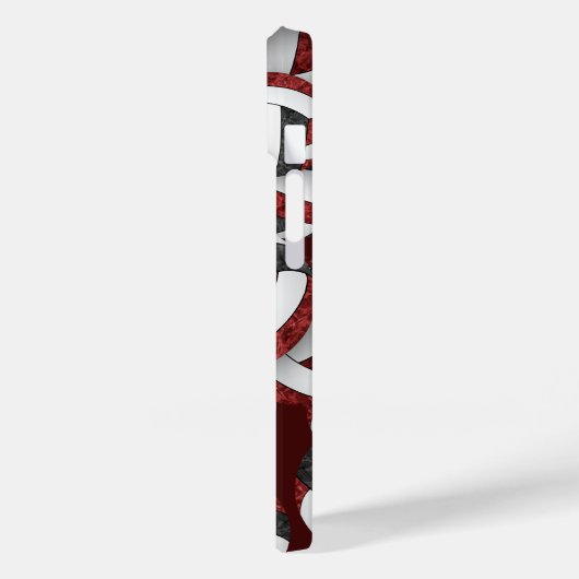 Maroon schwarz gürtelvolleyballs Mustergeschenke Case-Mate iPhone Hülle (Rückseite / Links)