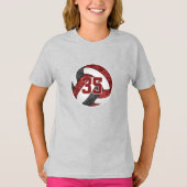 Maroon schwarz ihr Volleyball Team Farben nach Maß T-Shirt (Vorderseite)