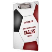 Maroon Schwarz Mannschaftsfarben personalisierter  Klemmbrett (Links)