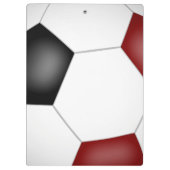 Maroon Schwarz Mannschaftsfarben personalisierter  Klemmbrett (Rückseite)