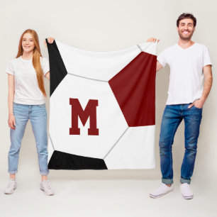 Maroon schwarz oder ANY Team Farben Fußball-Spiele Fleecedecke
