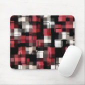 Maroon Schwarz-weiß Abstrakt Kariert Mousepad (Mit Mouse)