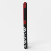 Maroon Schwarz-weiß Damask Monogram Letter Case-Mate iPhone Hülle (Hinten/Links)