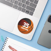 Maroon schwarze Mannschaft Farben Basketball Jungs Aufkleber (Laptop mit iPhone)