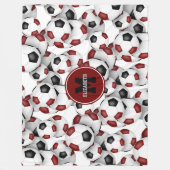 Maroon schwarze Mannschaft Farben Fußball Muster Fleecedecke (Vorderseite)