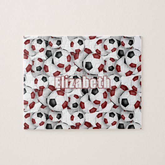 Maroon Schwarze Mannschaft Farben Mädchen Jungs Fu Puzzle (Horizontal)