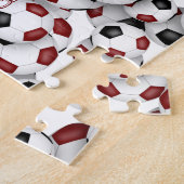 Maroon Schwarze Mannschaft Farben Mädchen Jungs Fu Puzzle (Seite)