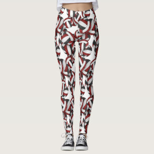 Maroon schwarze Mannschaft Farben mädchenhafte Vol Leggings