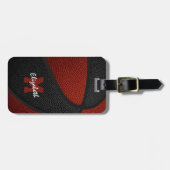 Maroon Schwarze Mannschaftsfarben personalisierter Gepäckanhänger (Vorderseite horizontal)