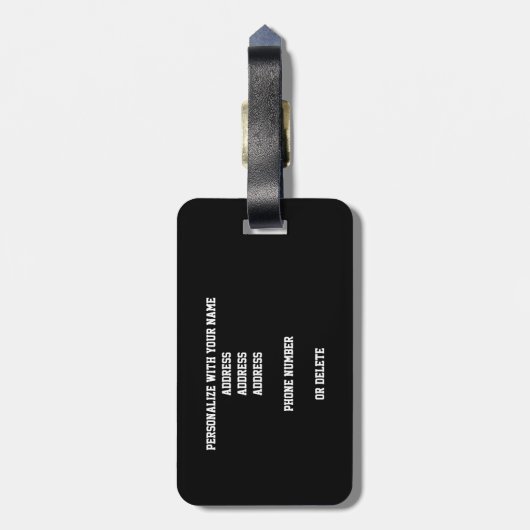 Maroon Schwarze Mannschaftsfarben personalisierter Gepäckanhänger (Rückseite vertikal)