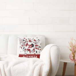 Maroon schwarze Sportsaal Mädchen Fußball Stars Kissen