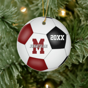 Maroon schwarzen Jungs Mädchen Schulmannschaft Far Keramik Ornament