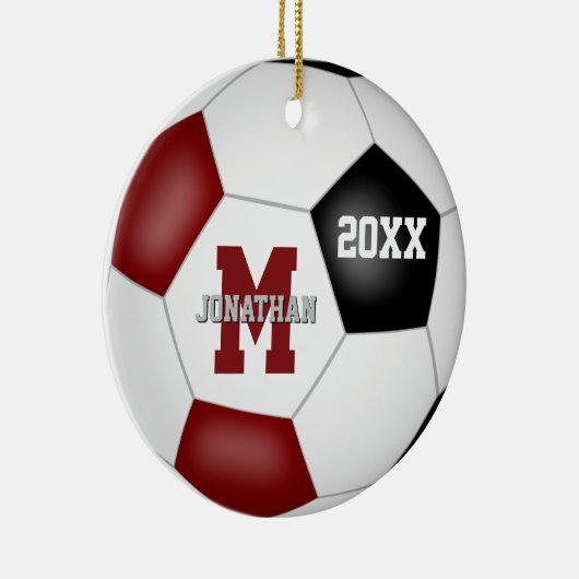 Maroon schwarzen Jungs Mädchen Schulmannschaft Far Keramik Ornament (Rechts)