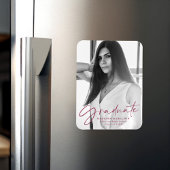 Maroon Script Abschluss Ankündigung Foto Magnet