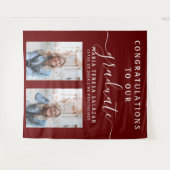 Maroon Script Calligraphy Two Foto Abschluss Wandteppich (Vorderseite (Horizontal))