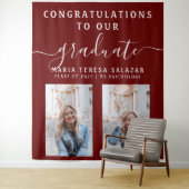 Maroon Script Calligraphy Two Foto Abschluss Wandteppich (Beispiel)