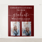 Maroon Script Calligraphy Two Foto Abschluss Wandteppich (Vorderseite)