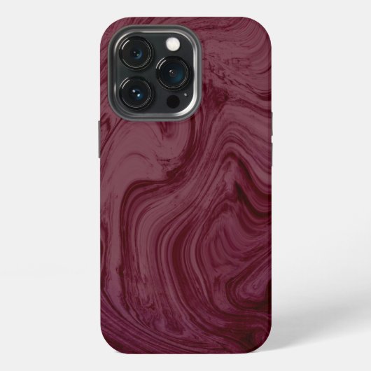 Maroon Shades Marble Pattern iPhone Hülle (Hinten)