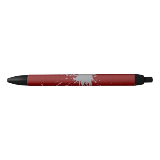 Maroon Silber Klassiker Schwarzer Tintenstift Kugelschreiber (Vorderseite)