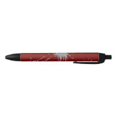 Maroon Silber Klassiker Schwarzer Tintenstift Kugelschreiber (Unterseite)
