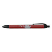 Maroon Silber Klassiker Schwarzer Tintenstift Kugelschreiber (Oberseite)