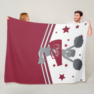 Maroon Silber Sterne Cheer Cheer-leading Mädchen Fleecedecke