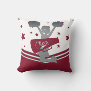 Maroon Silber Sterne Cheer Cheer-leading Mädchen Kissen