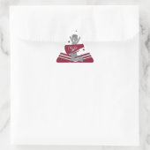 Maroon & Silver Stars Cheer Cheer führendes Party Dreieckiger Aufkleber (Tasche)