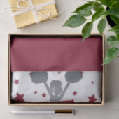 Maroon & Silver Stars Cheer Cheer führendes Party Seidenpapier (Geschenk)