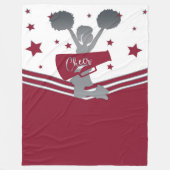 Maroon Silver Stars Cheer Cheer Leader Girls Fleecedecke (Vorderseite)